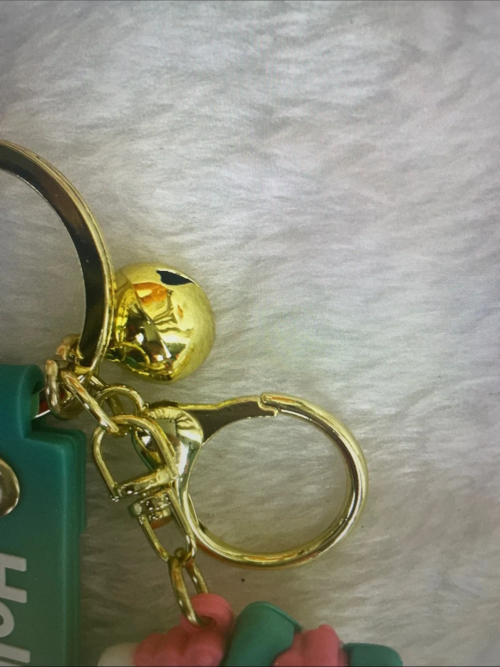 Hello Kitty Teal & Pink Silicone Strap Keychain